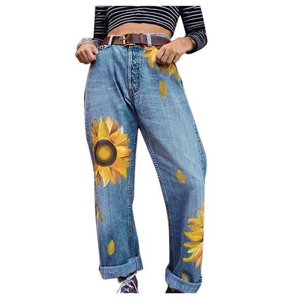 women's jeans women high waist daisy sunflower printed cute retro splice denim female streetwear straight ladies jean pants #t2g, Blue
women's jeans women high waist daisy sunflower printed cute retro splice denim female streetwear straight ladies jean pants #t2g, Blue