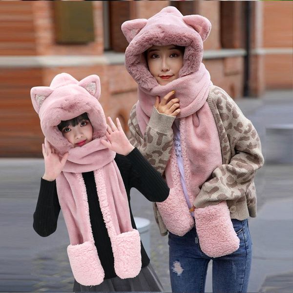 3 in 1 women winter warm soft scarf snood pocket hats gloves fashion cashmere hooded srarves scarf hat glove 3 piece sets, Blue;gray
3 in 1 women winter warm soft scarf snood pocket hats gloves fashion cashmere hooded srarves scarf hat glove 3 piece sets, Blue;gray