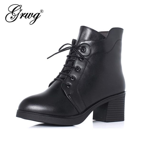 grwg 2021 boots women genuine leather shoes for spring autumn shoes woman casual winter real wool botas mujer female ankle boots, Black
grwg 2021 boots women genuine leather shoes for spring autumn shoes woman casual winter real wool botas mujer female ankle boots, Black