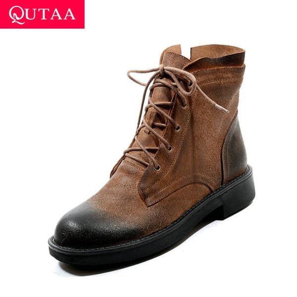 boots qutaa 2021 sheepskin quality ankle square low heel round toe women shoes lace up zipper fashion pumps size 34-43, Black
boots qutaa 2021 sheepskin quality ankle square low heel round toe women shoes lace up zipper fashion pumps size 34-43, Black