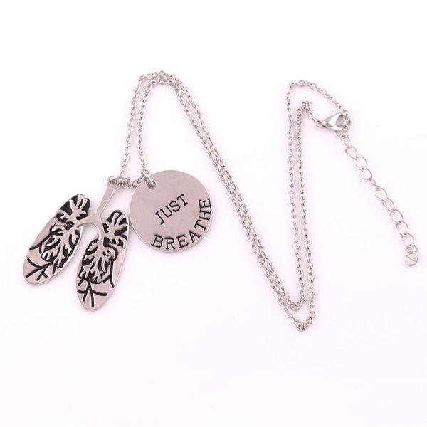 sell special necklace lung pattern and just breathe written personality jewelry zinc alloy provide dropshipping, Silver
sell special necklace lung pattern and just breathe written personality jewelry zinc alloy provide dropshipping, Silver