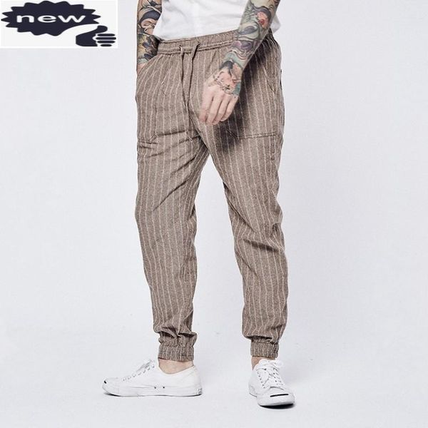 men's pants vintage mens linen loose fit casual pencil personality striped drawstring harajuku trousers fashion men jogging sweatpants, Black
men's pants vintage mens linen loose fit casual pencil personality striped drawstring harajuku trousers fashion men jogging sweatpants, Black