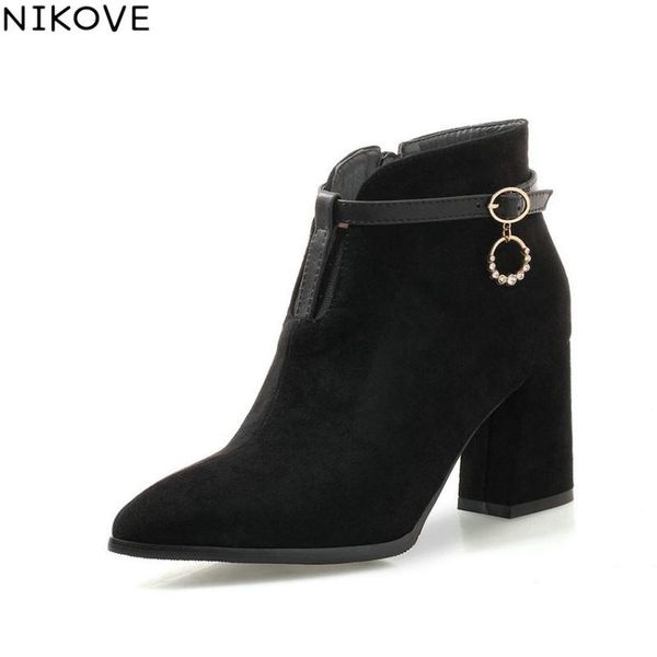 boots nikove 2021 women shoes crystal zipper high heels winter ankle flock square woman fashion size 34-43, Black
boots nikove 2021 women shoes crystal zipper high heels winter ankle flock square woman fashion size 34-43, Black