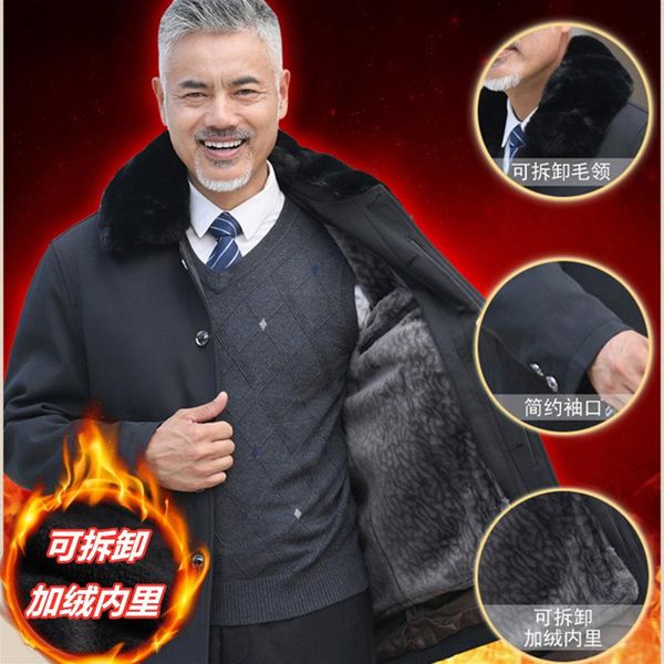 men's down & parkas father's winter clothes plush cotton padded autumn and middle aged jacket, Black
men's down & parkas father's winter clothes plush cotton padded autumn and middle aged jacket, Black