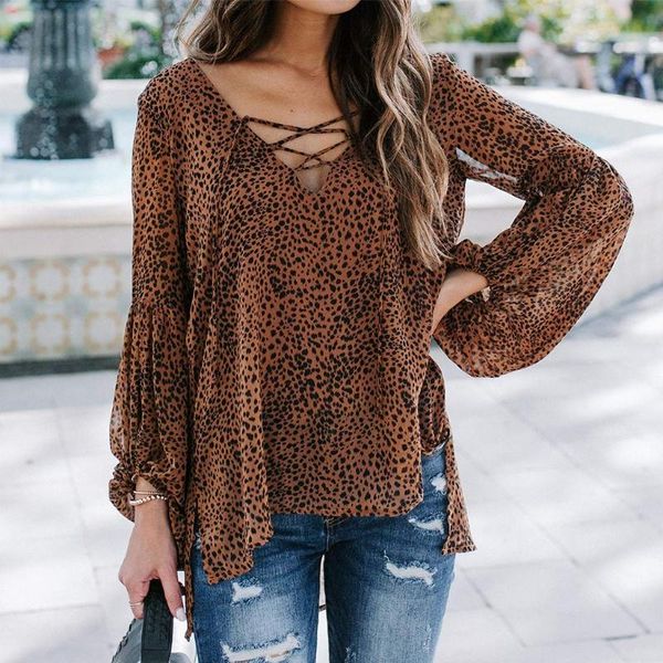 women lantern sleeve tie-up chiffon blouse vintage leopard print v neck tunic side split high low loose shirts plus size, White
women lantern sleeve tie-up chiffon blouse vintage leopard print v neck tunic side split high low loose shirts plus size, White