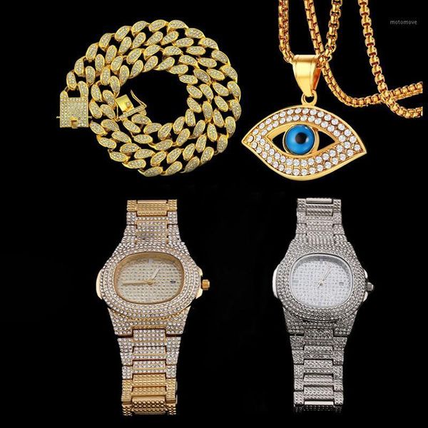 pendant necklaces hip hop men necklace gold sliver color out cuban crystal miami luxury fashion watch &necklace combo set for jewerly1, Silver
pendant necklaces hip hop men necklace gold sliver color out cuban crystal miami luxury fashion watch &necklace combo set for jewerly1, Silver