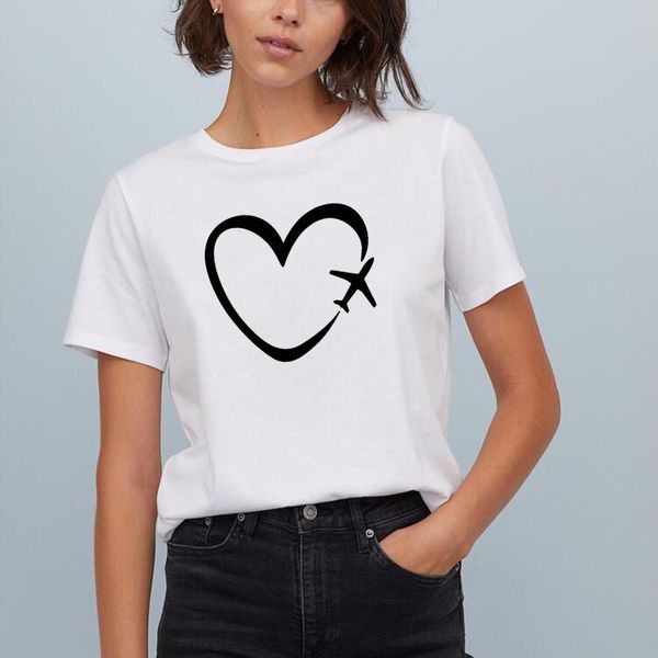 travel plane heart love summer women t shirt cotton tshirt women short sleeve femme t-shirts black graphic tees camisetas mujer, White
travel plane heart love summer women t shirt cotton tshirt women short sleeve femme t-shirts black graphic tees camisetas mujer, White