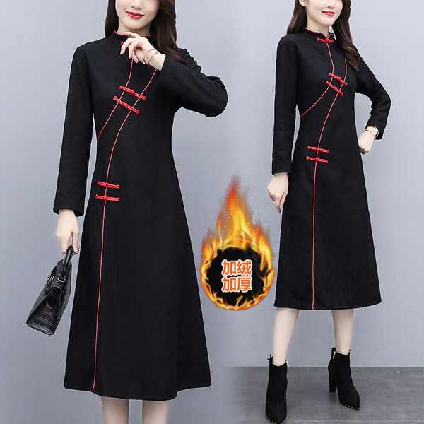 lack of women keep warm more size dressed in cheongsam thermal from vintage long, thin, casual winter party dress a7m4, Black;gray
lack of women keep warm more size dressed in cheongsam thermal from vintage long, thin, casual winter party dress a7m4, Black;gray