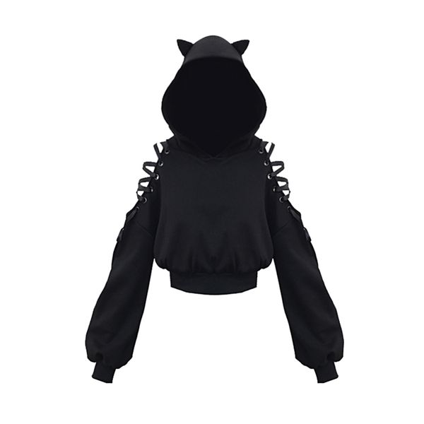 black gothic crop women hoodies and sweatshirt off shoulder lace up hooded pullover cat ears short style tracksuit female 201207
black gothic crop women hoodies and sweatshirt off shoulder lace up hooded pullover cat ears short style tracksuit female 201207