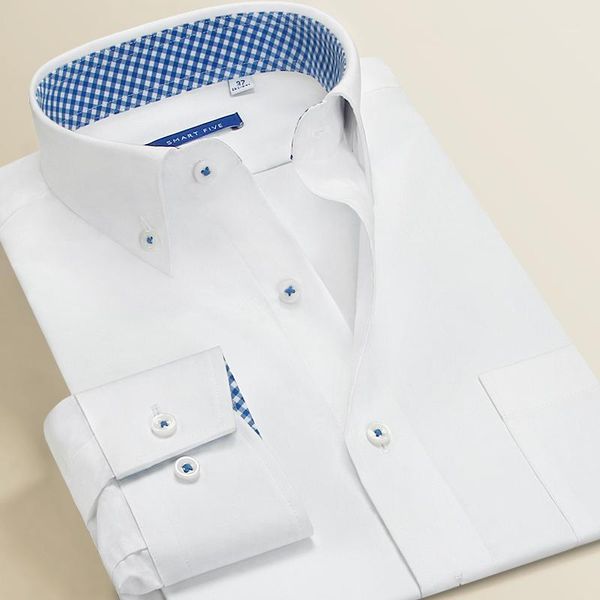 smart five men dress shirts 100% cotton long sleeve regular slim fit formal shirts male 2019 summer spring new big size 45 461, White;black
smart five men dress shirts 100% cotton long sleeve regular slim fit formal shirts male 2019 summer spring new big size 45 461, White;black