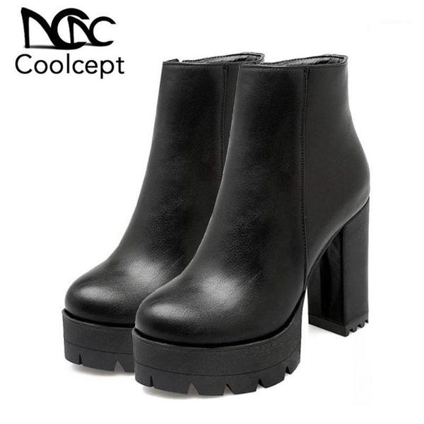 boots coolcept winter women high heels platform punk shoes ankle warm fur zipper black casual footwear size 32-431
boots coolcept winter women high heels platform punk shoes ankle warm fur zipper black casual footwear size 32-431