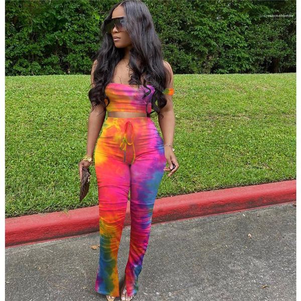 tie dye printing sets summer strapless crop flare split jogger sweatpants suit two piece set designer female sport matching outfit women, White
tie dye printing sets summer strapless crop flare split jogger sweatpants suit two piece set designer female sport matching outfit women, White