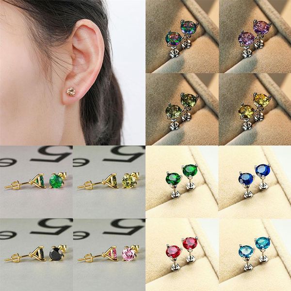 stud 2021 fashion 6mm spiral tri-claw round rainbow zircon 3 claw for women colorful crystal earrings jewelry gift, Golden;silver
stud 2021 fashion 6mm spiral tri-claw round rainbow zircon 3 claw for women colorful crystal earrings jewelry gift, Golden;silver