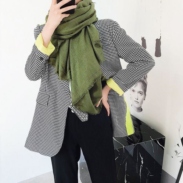 autumn and winter new solid color cashmere scarf brand version versatile simple long thick warm neck shawl for students klwe, Blue;gray
autumn and winter new solid color cashmere scarf brand version versatile simple long thick warm neck shawl for students klwe, Blue;gray