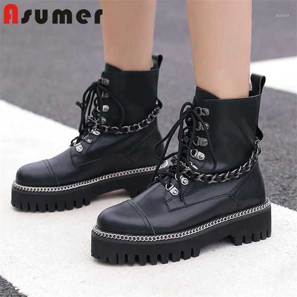 boots asumer 2021 genuine leather shoes thick bottom women's motorcycle chain fashion cool ankle woman1, Black
boots asumer 2021 genuine leather shoes thick bottom women's motorcycle chain fashion cool ankle woman1, Black