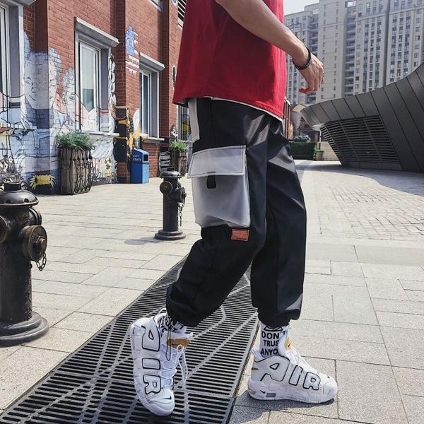men's pants spring overalls men and women wear ins with harajuku style multi-pocket tide brand tie-leg casual, Black
men's pants spring overalls men and women wear ins with harajuku style multi-pocket tide brand tie-leg casual, Black