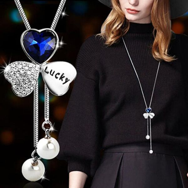 pendant necklaces korean fashion lucky clover sweater chain long autumn necklace all-match female flower accessories, Silver
pendant necklaces korean fashion lucky clover sweater chain long autumn necklace all-match female flower accessories, Silver