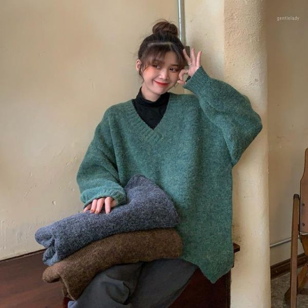 women's sweaters 2021 autumn and winter women thicken warm sweater lady girl fashion simple solid color loose long-sleeve v-neck pullov, White;black
women's sweaters 2021 autumn and winter women thicken warm sweater lady girl fashion simple solid color loose long-sleeve v-neck pullov, White;black