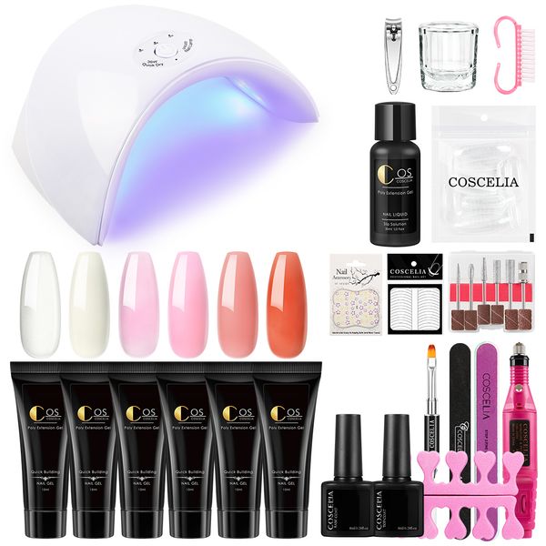 

nails kit 15ml uv gel french nails art manicure tips build extending crystal jelly gum poly gel set for nail art tools