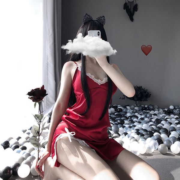 ojbk lingerie womens nightgown sleepwear underwear black red sling lace embroidery v-neck nightdress lenceria femenina plus, Red;black
ojbk lingerie womens nightgown sleepwear underwear black red sling lace embroidery v-neck nightdress lenceria femenina plus, Red;black