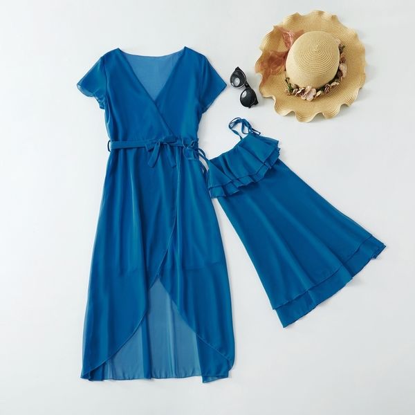 mother daughter dresses summer chiffon matching mother daughter clothes short sleeve family look mom girl clothing beachwear y200713, Blue
mother daughter dresses summer chiffon matching mother daughter clothes short sleeve family look mom girl clothing beachwear y200713, Blue