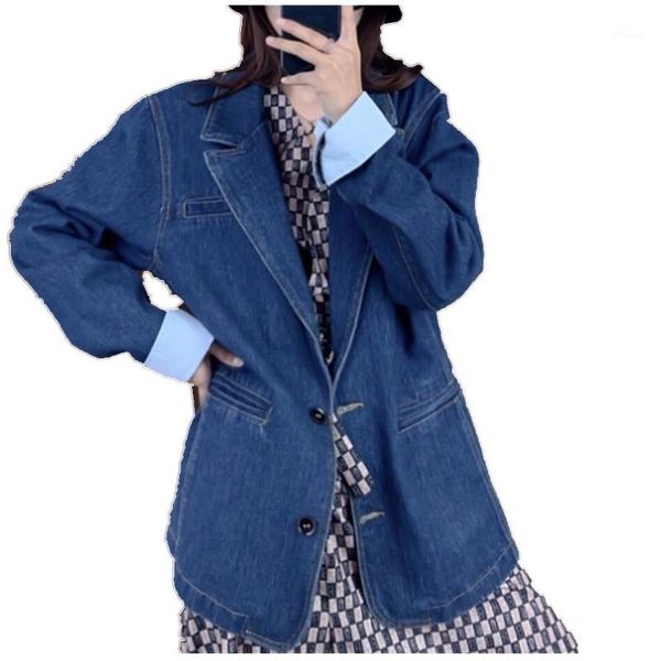 women's suits & blazers arrival spring autumn fashion denim blazer women long sleeve loose notched suit jacket1, White;black
women's suits & blazers arrival spring autumn fashion denim blazer women long sleeve loose notched suit jacket1, White;black