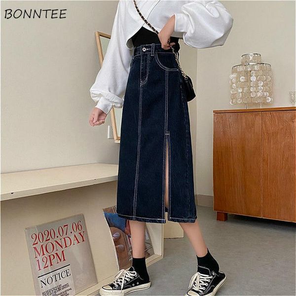 skirts women blue trendy spring daily high waist all-match denim split midi pockets solid leisure empire temperament college bf, Black
skirts women blue trendy spring daily high waist all-match denim split midi pockets solid leisure empire temperament college bf, Black