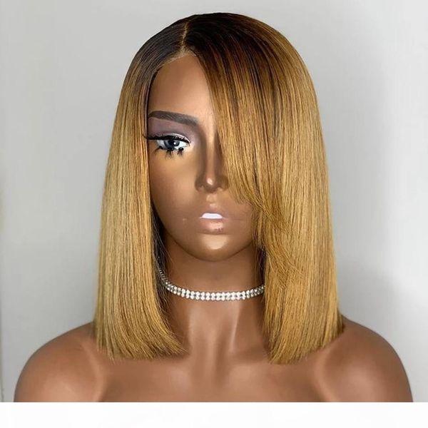 short bob honey blonde ombre straight with side bangs lace front 150 density reasonable price human hair wigs for women 360 lace front, Black
short bob honey blonde ombre straight with side bangs lace front 150 density reasonable price human hair wigs for women 360 lace front, Black