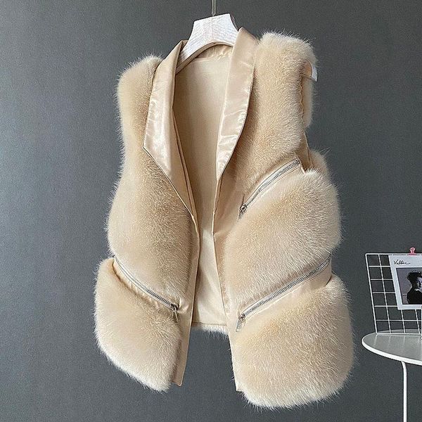 women's fur & faux women 2021 autumn winter fashion sleeveless slim vest jackets coat female ladies warm outerwear waistcoat c265, Black
women's fur & faux women 2021 autumn winter fashion sleeveless slim vest jackets coat female ladies warm outerwear waistcoat c265, Black