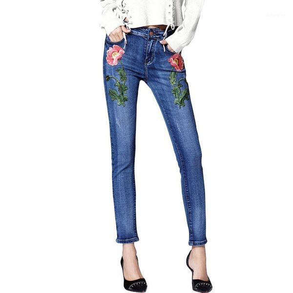 new women's flowers embroidery pattern jeans autumn women's jeans slim pencil elasticity pants female full length fashion1, Blue
new women's flowers embroidery pattern jeans autumn women's jeans slim pencil elasticity pants female full length fashion1, Blue