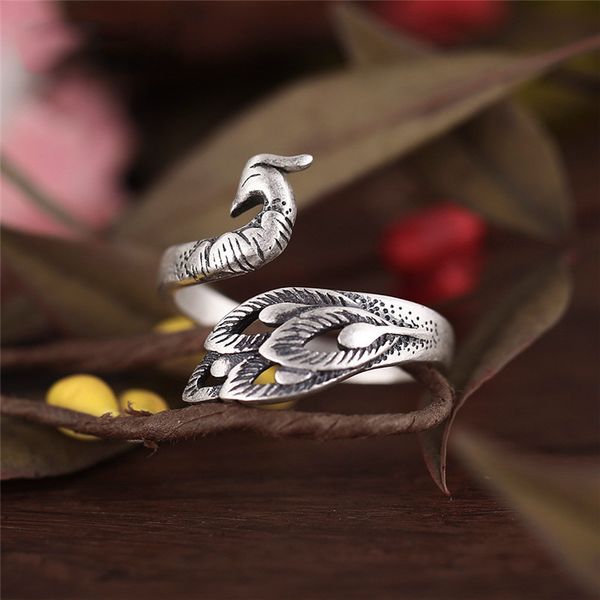 2020 ethnic style peacock thai silver ring retro feather simple temperament open index finger ring, Golden;silver
2020 ethnic style peacock thai silver ring retro feather simple temperament open index finger ring, Golden;silver