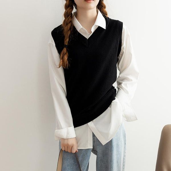women's vests cashmere women vest v neck natural wool sleeveless sweater warm pullover jacket fashion casual knitwear, Black;white
women's vests cashmere women vest v neck natural wool sleeveless sweater warm pullover jacket fashion casual knitwear, Black;white