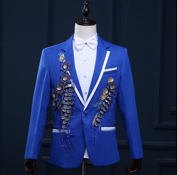 men suits designs masculino homme terno stage costumes for singers men flowers blazer dance clothes jacket formal dress punk, White;black
men suits designs masculino homme terno stage costumes for singers men flowers blazer dance clothes jacket formal dress punk, White;black