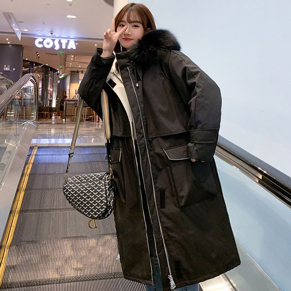 2021 newwomen slim x-long winter jacket female hooded fur collar outwear style coat femme chaqueta mujer uf7t, Black
2021 newwomen slim x-long winter jacket female hooded fur collar outwear style coat femme chaqueta mujer uf7t, Black