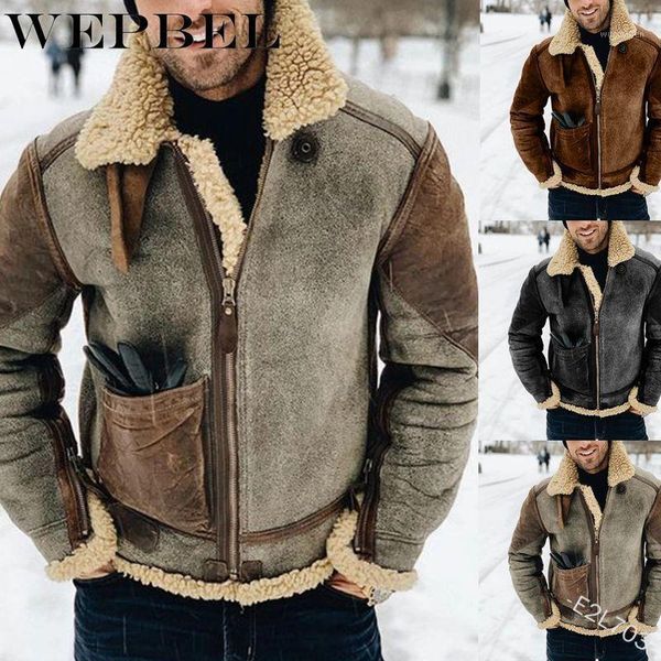 wepbel winter men's long-sleeved retro fur lapel thick frosted velvet patchwork composite leather zipper jacket thick coat1, Black
wepbel winter men's long-sleeved retro fur lapel thick frosted velvet patchwork composite leather zipper jacket thick coat1, Black