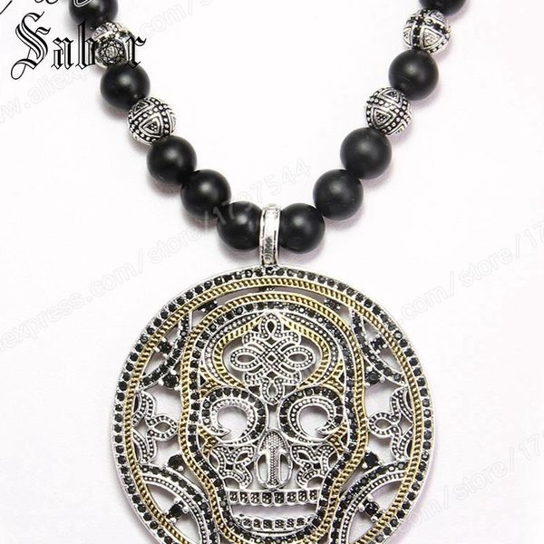 skull mask disc pendant black obsidian beads necklace rebel jewelry for men nb129, Silver
skull mask disc pendant black obsidian beads necklace rebel jewelry for men nb129, Silver