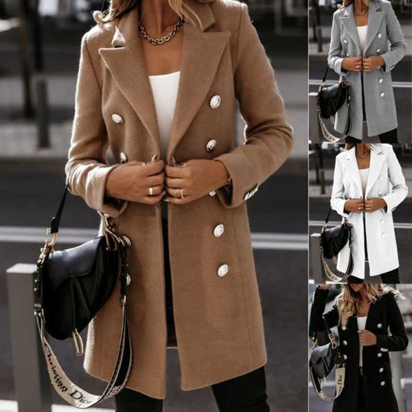 autumn winter women's jacket warm woolen coat office lady solid casual double breasted turn down collar female jacket long coat, Black
autumn winter women's jacket warm woolen coat office lady solid casual double breasted turn down collar female jacket long coat, Black