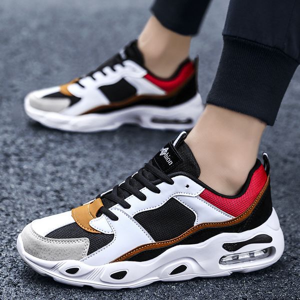 men's spring and autumn thick bottom air cushion running college street shooting sports shoes men's young students' leisure d, Black
men's spring and autumn thick bottom air cushion running college street shooting sports shoes men's young students' leisure d, Black