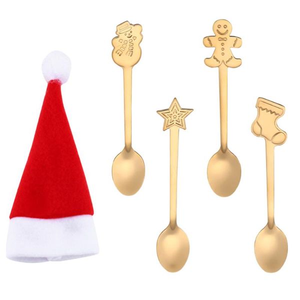 5pcs creative christmas spoons set cartoon stainless steel spoons with bag tableware for home restaurant (4 golden and 1
5pcs creative christmas spoons set cartoon stainless steel spoons with bag tableware for home restaurant (4 golden and 1