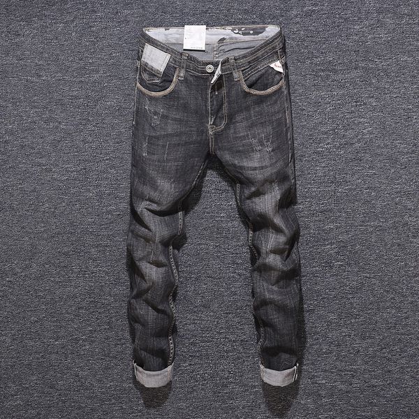 2021 new newly designer fashion black gray color slim fit italian vintage men denim pants elastic hip hop jeans homme axfu, Blue
2021 new newly designer fashion black gray color slim fit italian vintage men denim pants elastic hip hop jeans homme axfu, Blue