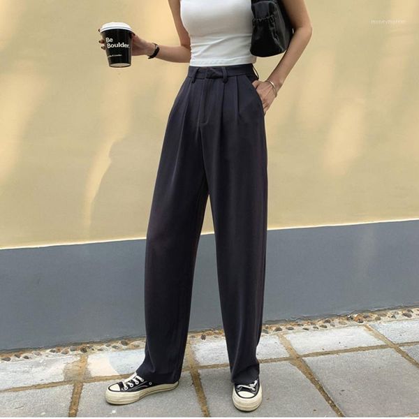 women's pants & capris style trousers high waist suit loose long straight wide leg pants1, Black;white
women's pants & capris style trousers high waist suit loose long straight wide leg pants1, Black;white