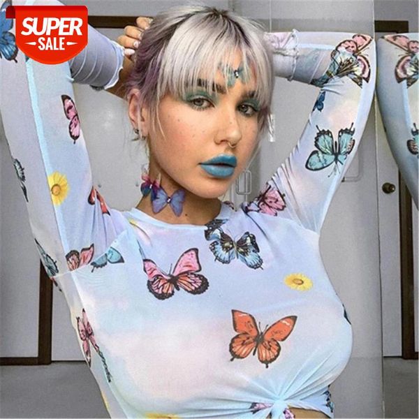 new women t-shirts summer butterfly print mesh sheer tee shirts long sleeve see through beach club #zx61, White
new women t-shirts summer butterfly print mesh sheer tee shirts long sleeve see through beach club #zx61, White