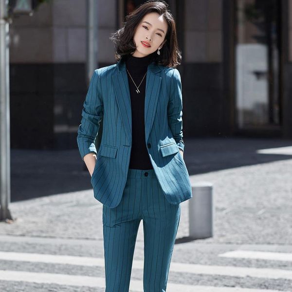 women's two piece pants s-4xl plus size clothing high-quality professional ladies striped small suit 2-piece fashionable business, White
women's two piece pants s-4xl plus size clothing high-quality professional ladies striped small suit 2-piece fashionable business, White
