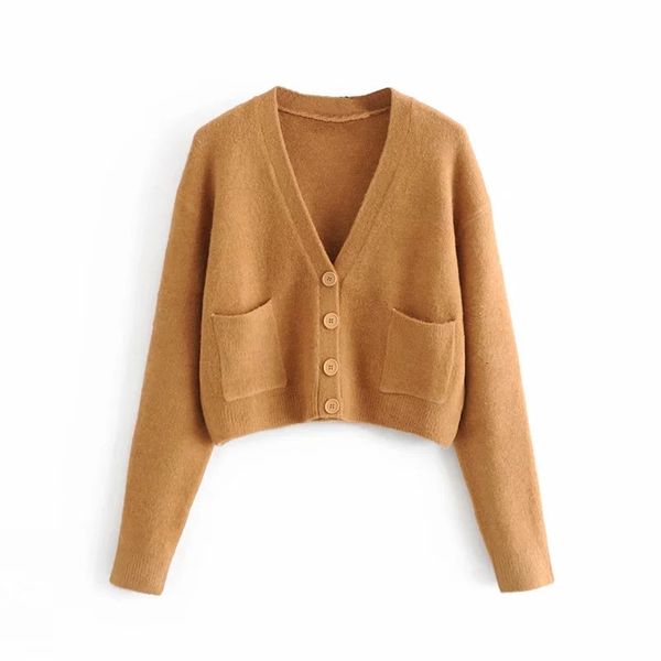 2021 new camel cropped knitted women winter pockets v neck long sleeve knit cardigan crop casual sweater tpmf, White;black
2021 new camel cropped knitted women winter pockets v neck long sleeve knit cardigan crop casual sweater tpmf, White;black