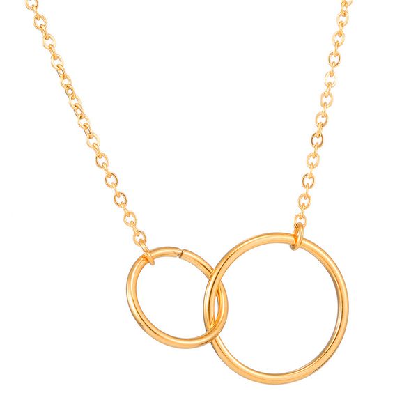 personalized fashion stainless steel interlocking women minimalist necklace jewelry double circle necklace 42.5cm, Silver
personalized fashion stainless steel interlocking women minimalist necklace jewelry double circle necklace 42.5cm, Silver
