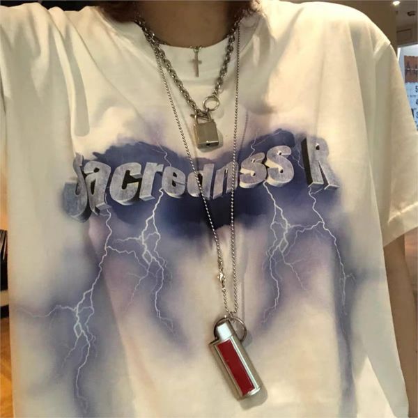 punk gothic t-рубашки свободная уличная одежда harajuku электрическая электроэнергия письмо печать летнее женская короткая рукав повседневна, White
punk gothic t-рубашки свободная уличная одежда harajuku электрическая электроэнергия письмо печать летнее женская короткая рукав повседневна, White