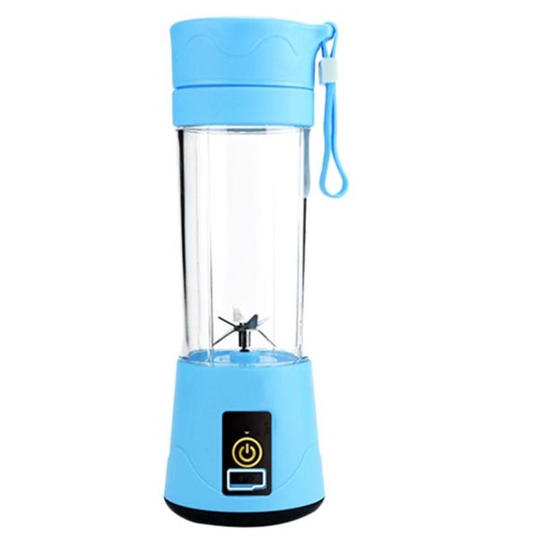 380Ml Portable Juicer USB Rechargeable 6 Blades Juicer Smoothie Blender Machine Mixer Mini Juice Cup Blue