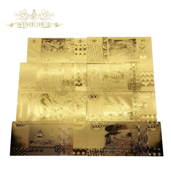 8pcs lot russia banknote 5 10 50 100 500 1000 5000 roubles gold banknote in 99.9 gold foil replica money for collection jllnjj ly_bags
8pcs lot russia banknote 5 10 50 100 500 1000 5000 roubles gold banknote in 99.9 gold foil replica money for collection jllnjj ly_bags