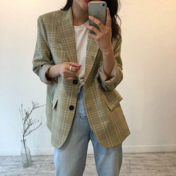 women autumn british style plaid vintage long sleeve blazer female pocket jacket coat with buttons veste femme casual blaser1, White;black
women autumn british style plaid vintage long sleeve blazer female pocket jacket coat with buttons veste femme casual blaser1, White;black