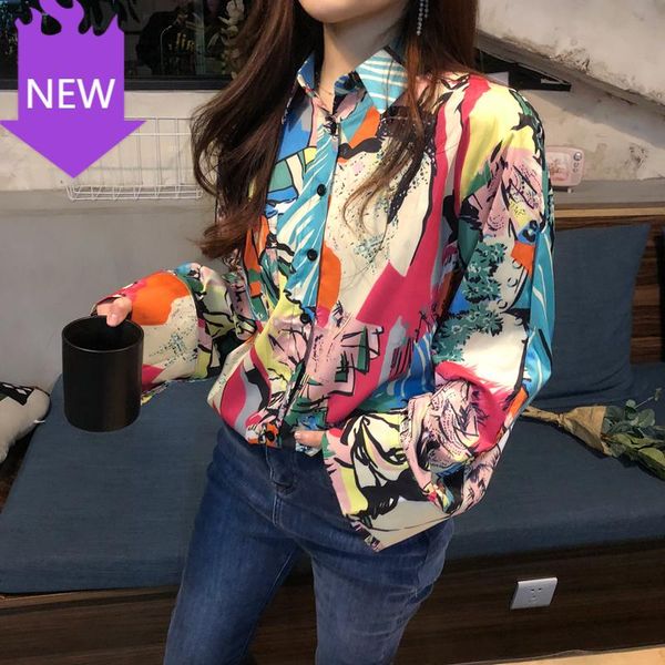 women's blouses & shirts colorful abstract painting print long sleeve blouse sping 2021 clothing cheerart vintage color block women, White
women's blouses & shirts colorful abstract painting print long sleeve blouse sping 2021 clothing cheerart vintage color block women, White